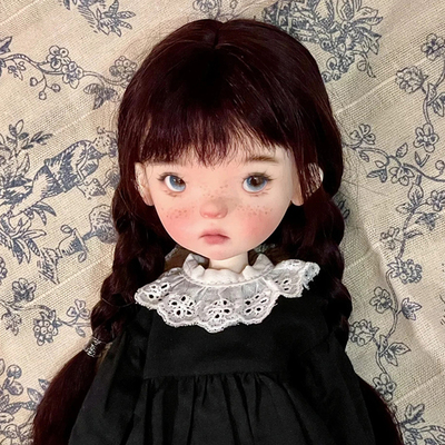 bjd娃娃bjd6分特体蓝豆豆 雀斑小布娃娃bjd素体树脂裸娃全套新品