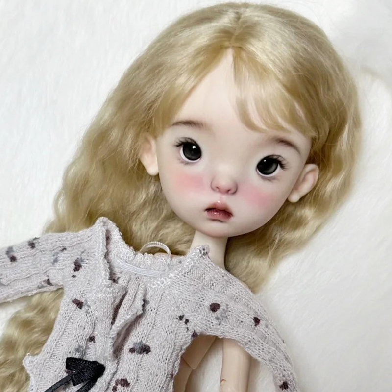 bjd娃娃6分 特体 蓝豆豆呆萌小布sd娃娃bjd素体树脂裸娃化妆 礼物