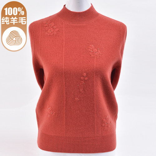 100纯羊毛衫女半高领冬季新款