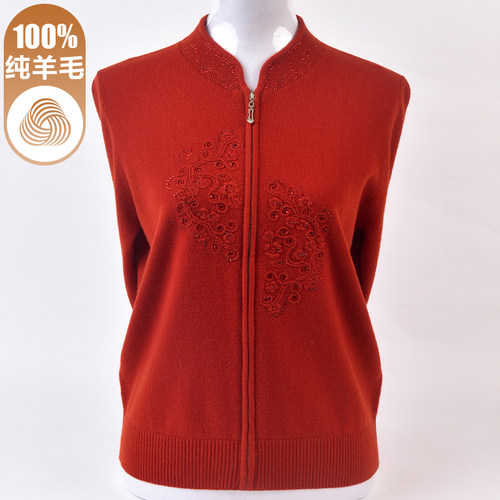 中老年羊绒衫大码宽松毛衣外套