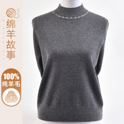 100纯羊毛衫时尚中年妈妈女装