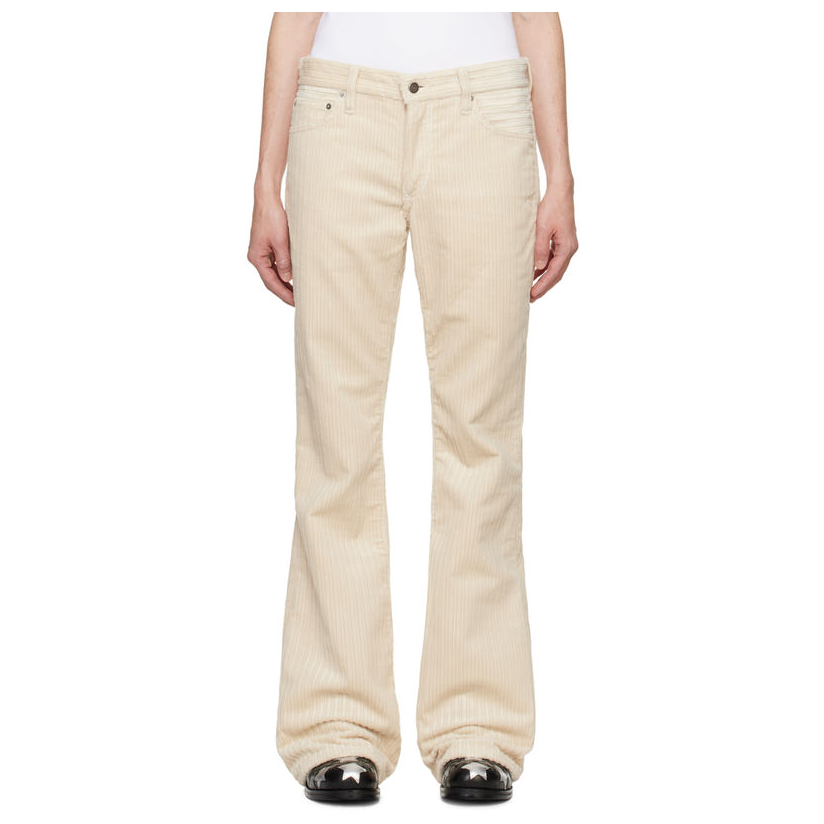 CoÛt De La LibertÉ 灰白色 Jimmy High Low Cord Flare 长裤