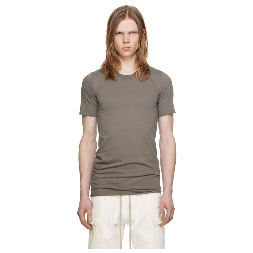 RICKOWENS 灰褐色 Basic T 恤男宽松透气新款体恤休闲