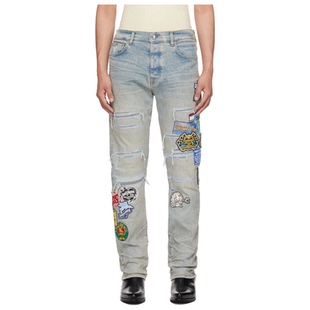 藍(lán)色 牛仔褲 Repair Slim Patch 男輕質(zhì)運(yùn)動(dòng)褲 Amiri 登 Station