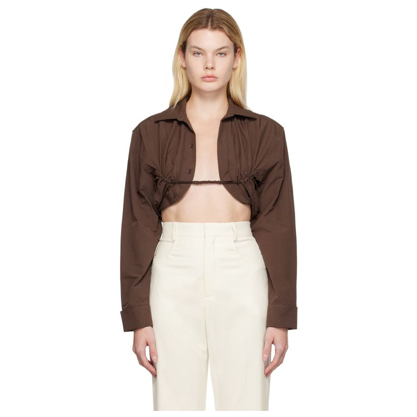 jacquemus 棕色 le papier 系列 la chemise machou 衬衫女