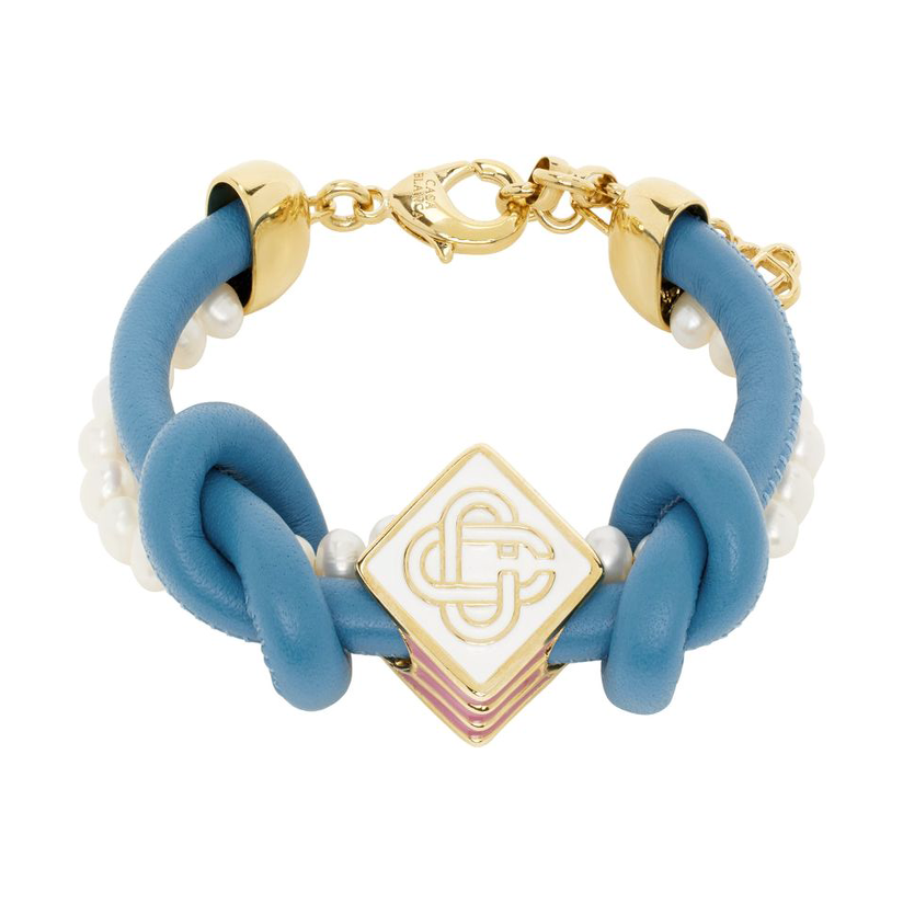 Casablanca 蓝色  白色 Knotted Pearl 手环手镯男