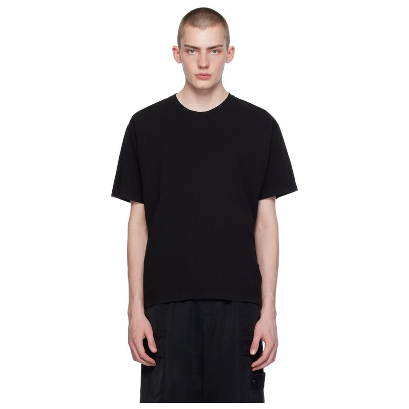 STONE ISLAND 黑色 Stripes Six T 恤男透气体恤宽松休闲新款