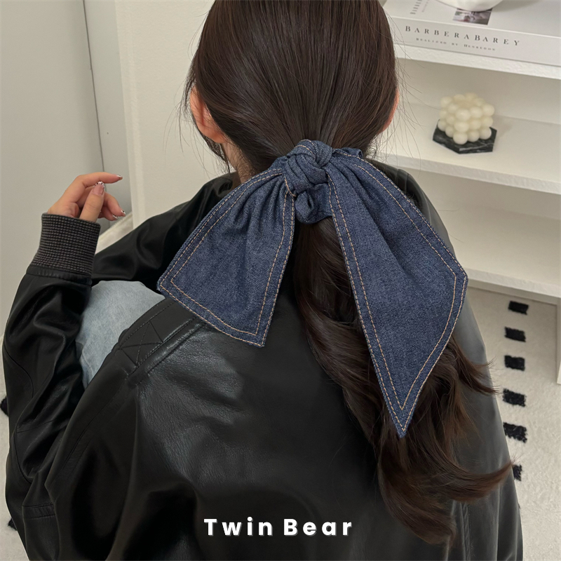 慵懒百搭飘带牛仔大肠圈