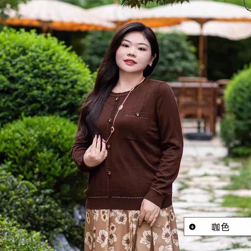 美丽客栈人间理想套头衫秋小香风宽松大码复古女士小香风羊毛开衫