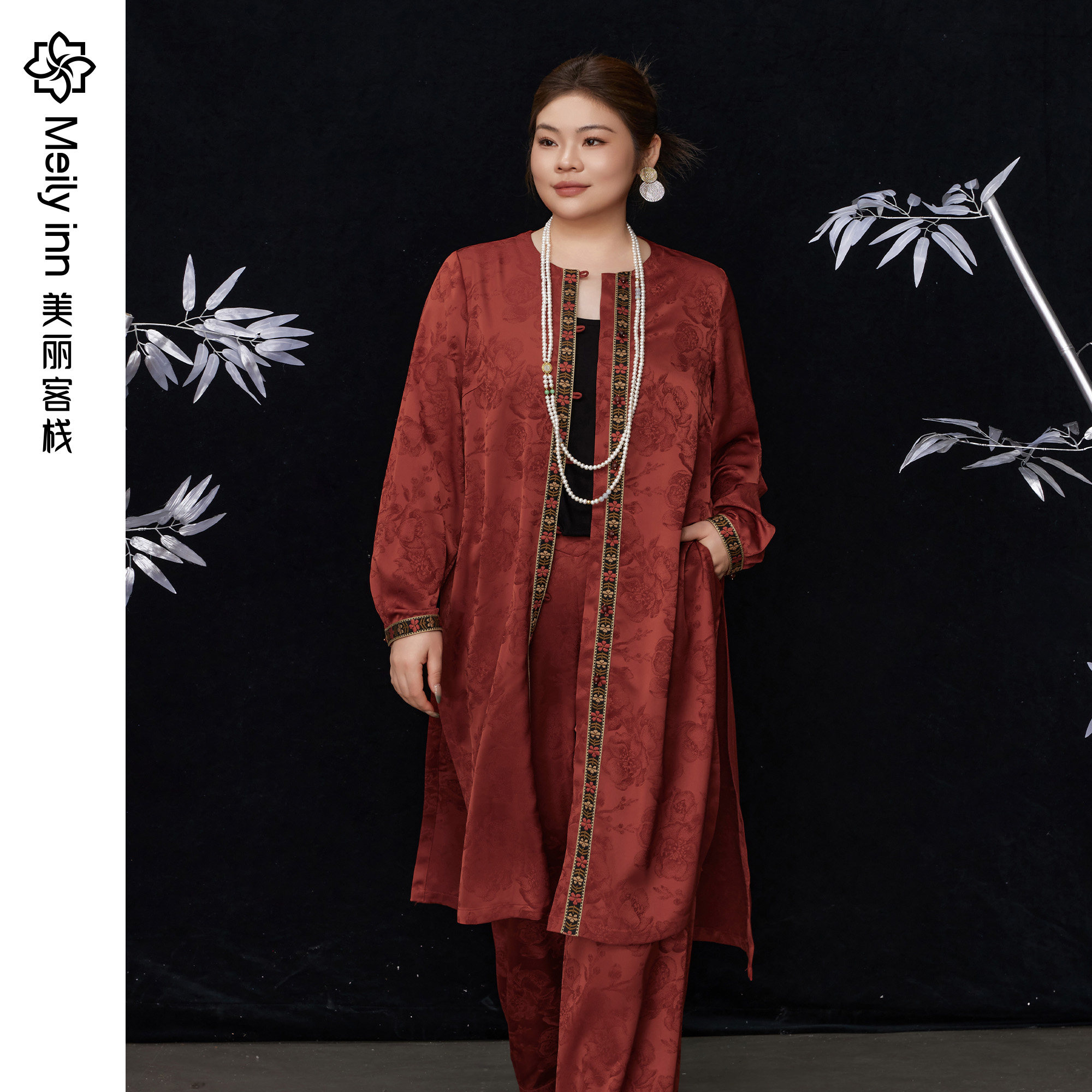 美丽客栈原创高端大码女装胖mm200斤加肥加大长衬衫连衣裙春套装