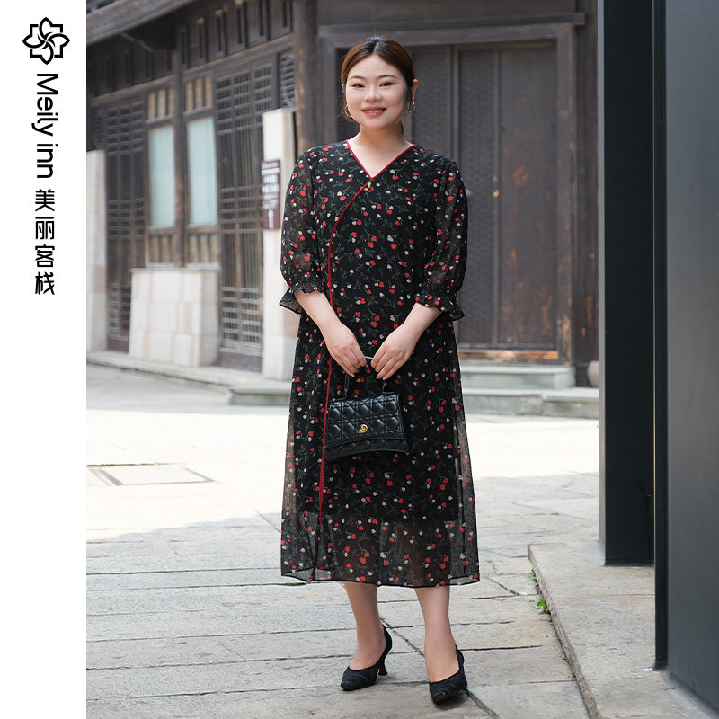 丝滑雪纺美丽客栈国风新中式大码女大小新中式大码女上衣