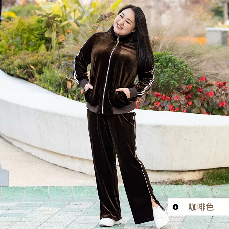 大码连帽卫衣休闲套装