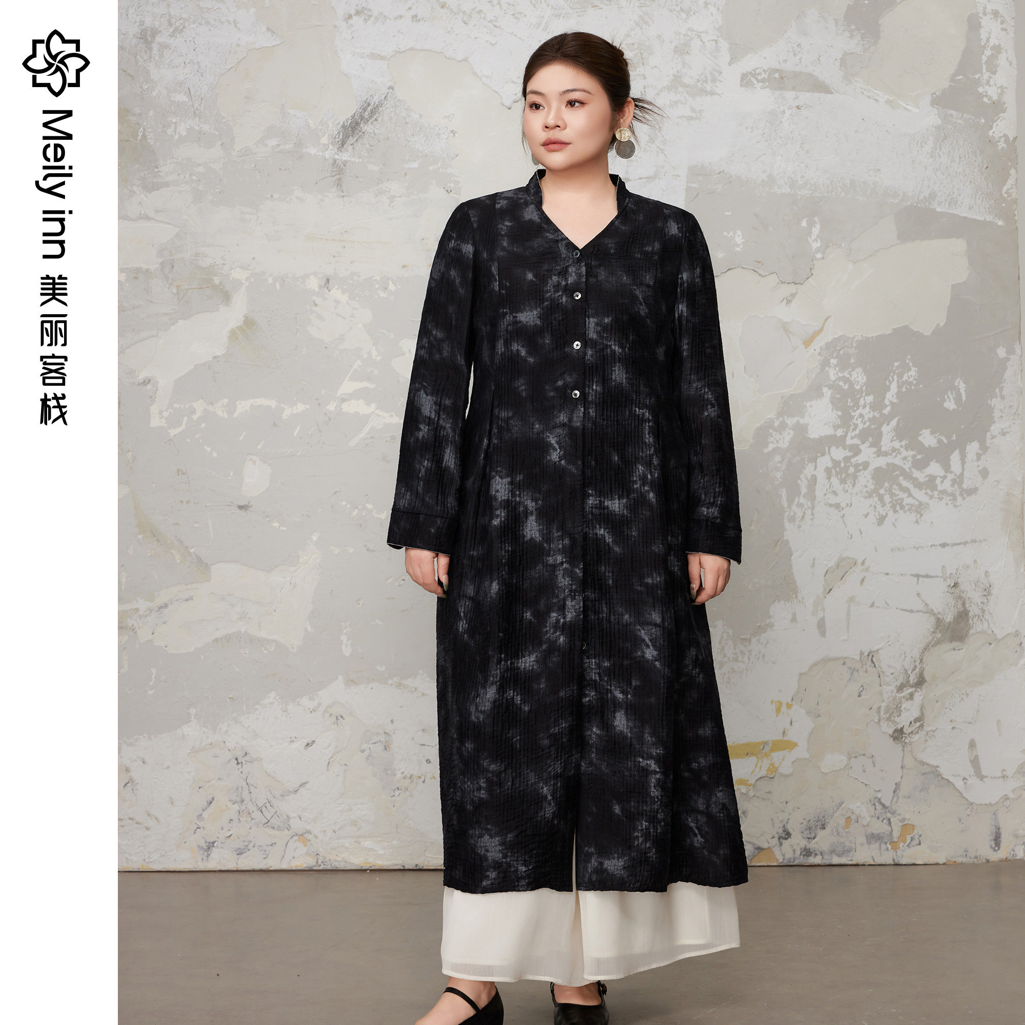美丽客栈原创高端大码女装胖mm200斤加肥加大天丝棉衬衫连衣裙春