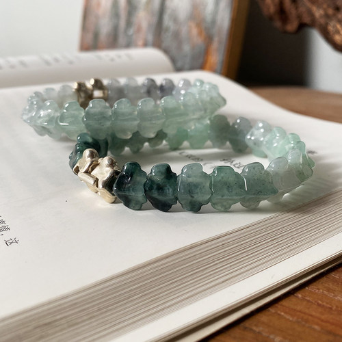 【龙骨】天然缅甸翡翠手链原创情侣款玉石小众设计感高级手串礼物