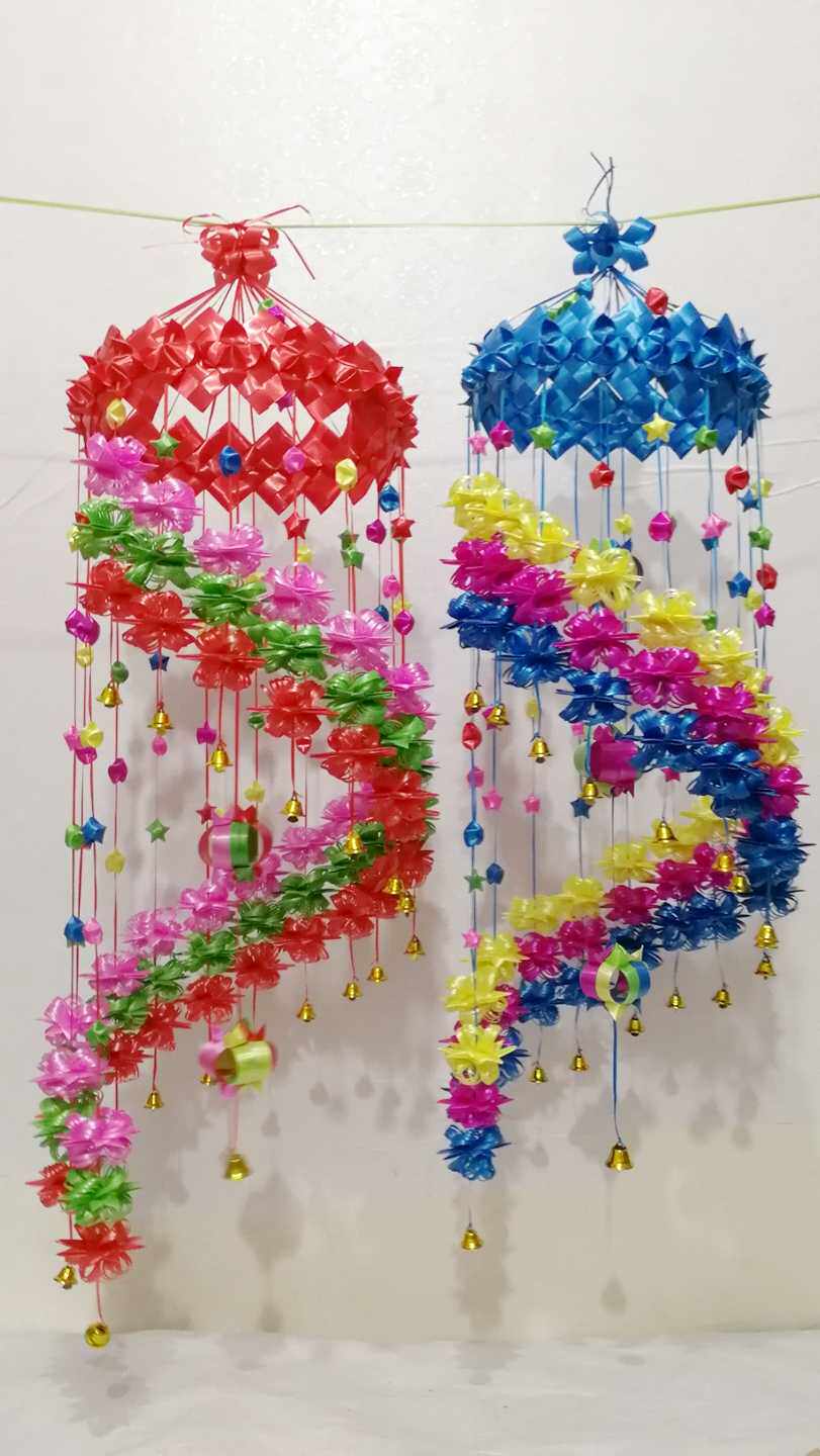 抖音同款手工编织彩带风铃diy小时候童年风铃包邮幼儿园作业春节