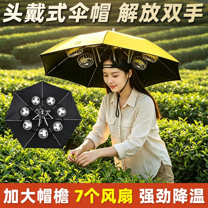 专利七风扇强风新款钓鱼伞防晒防紫外线遮阳伞便携式伞户外野钓伞