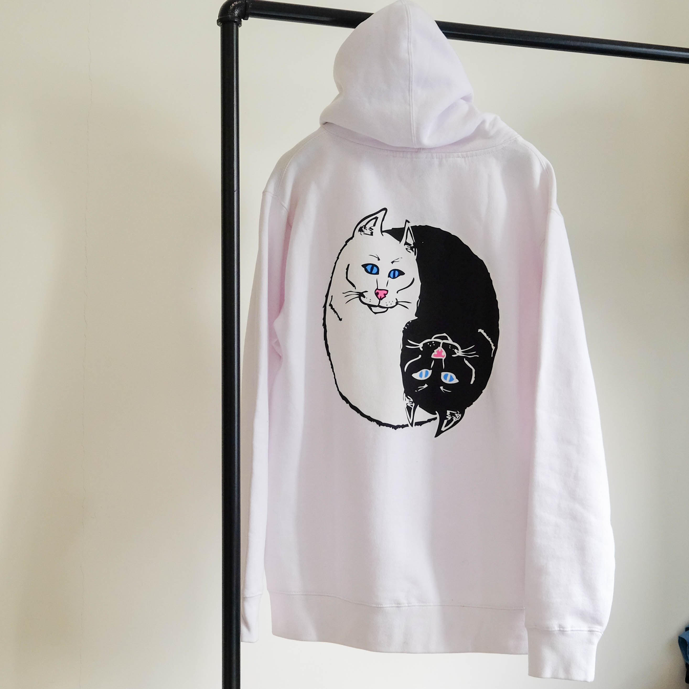 现货包邮正品 美国街头滑板潮牌Ripndip 贱猫中指猫 连帽卫衣帽衫