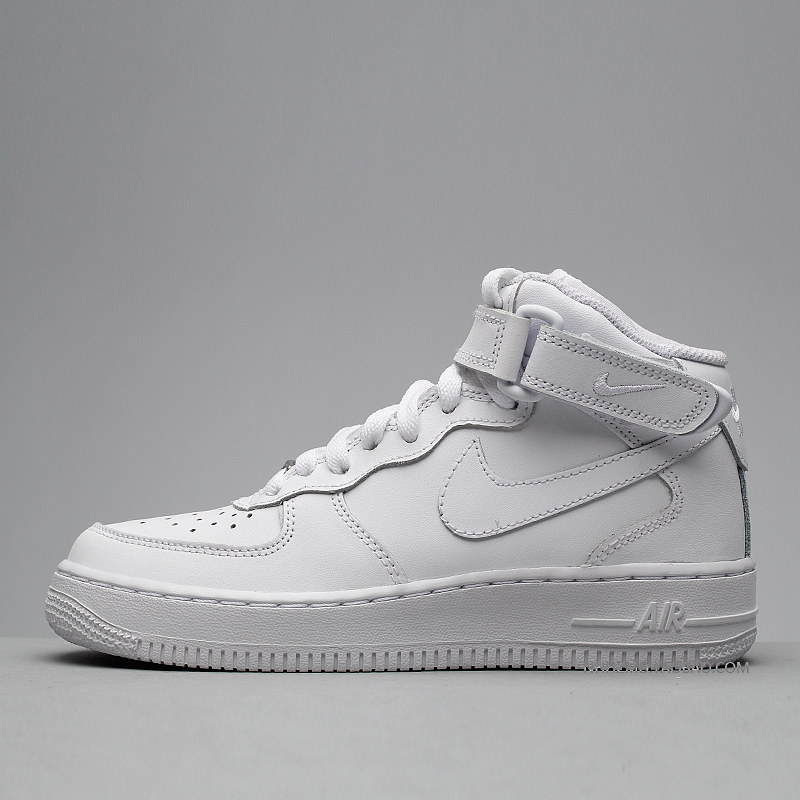 牛哄哄 Nike Air Force 1 Mid AF1全白中高帮 314195-113