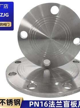 304不锈钢法兰盲板PN16堵片GB5010盲板盖RF突面pn10非标定制dn100