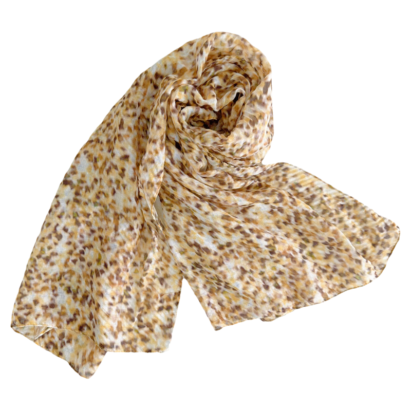 【上新】TZ环球丝韵｜外贸出口原单压绉围巾女秋款印花长巾丝巾