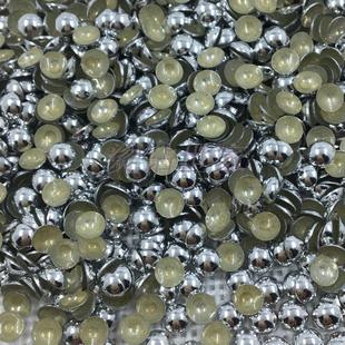 银色韩国半圆片/进口半圆铝片 半圆烫片美甲半圆珠 DIY服饰烫钻