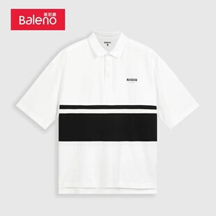 包邮 班尼路翻领T恤男青年纯棉短袖POLO衫宽松撞色 8822202M002