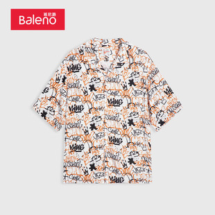 男装 班尼路新品 衬衫 薄款 衬衣男8822204M022 沙滩休闲宽松短袖 包邮