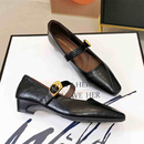 小众一字扣带复古玛丽珍鞋 法式 新款 女2025年秋季 低跟方头浅口单鞋