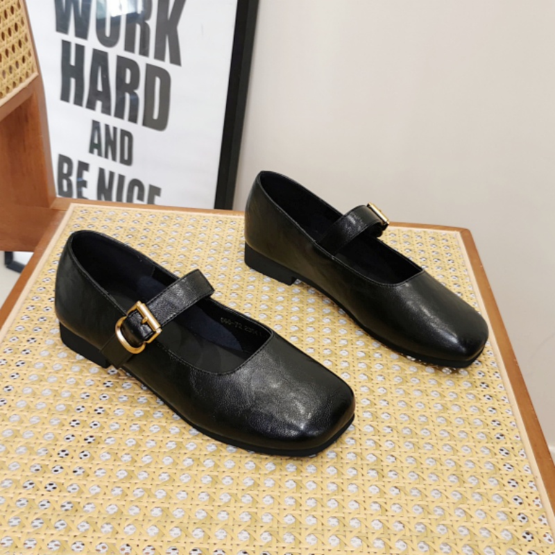 玛丽珍鞋韩版一字扣复古时尚单鞋