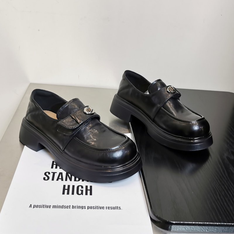 魔术贴厚底乐福鞋女款2026春季新款英伦风小皮鞋舒适通勤百搭单鞋,女鞋,乐福鞋（豆豆鞋）,淘宝优惠券,粉丝福利购,淘宝优惠卷