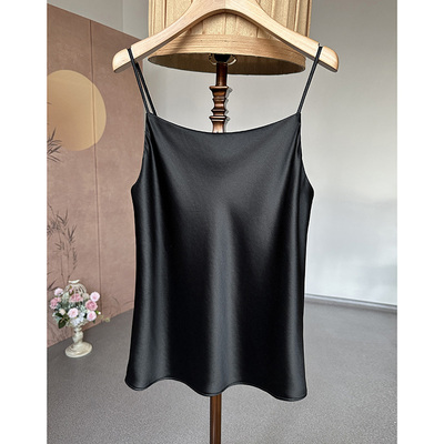 进口三醋酸缎面纯色吊带背心女高级感垂坠感气质百搭背心外穿内搭