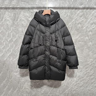 中长款 羽绒服宽松显瘦加厚保暖连帽羽绒外套90%白鸭绒服轻奢女