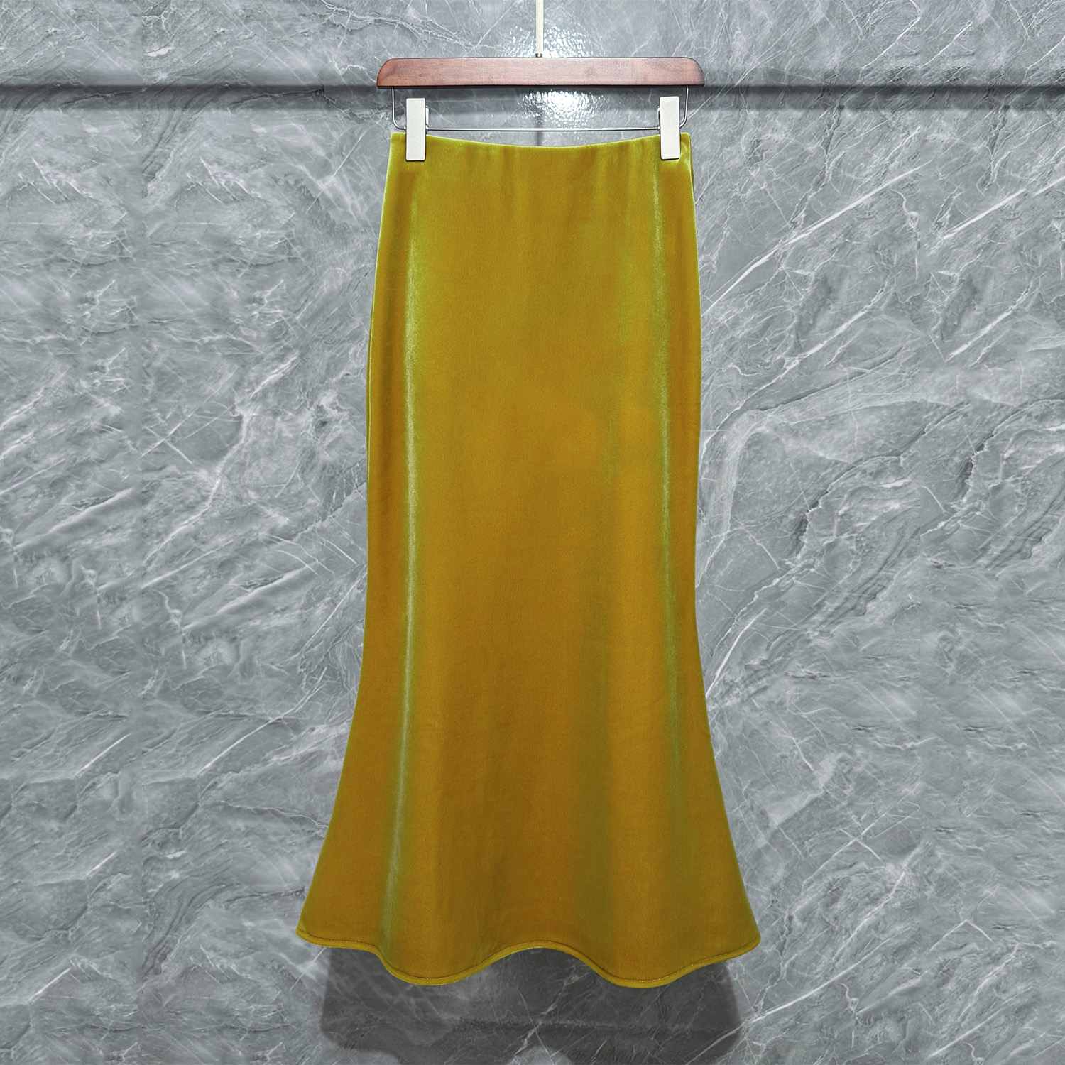 加厚丝绒鱼尾半身裙女加绒包臀裙