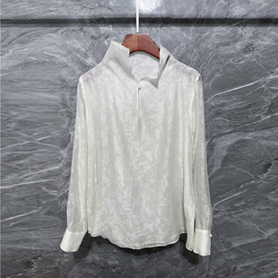 深圳南油2026年早春国风新款欧货老钱纯欲风宽松显瘦中长款衬衫女
