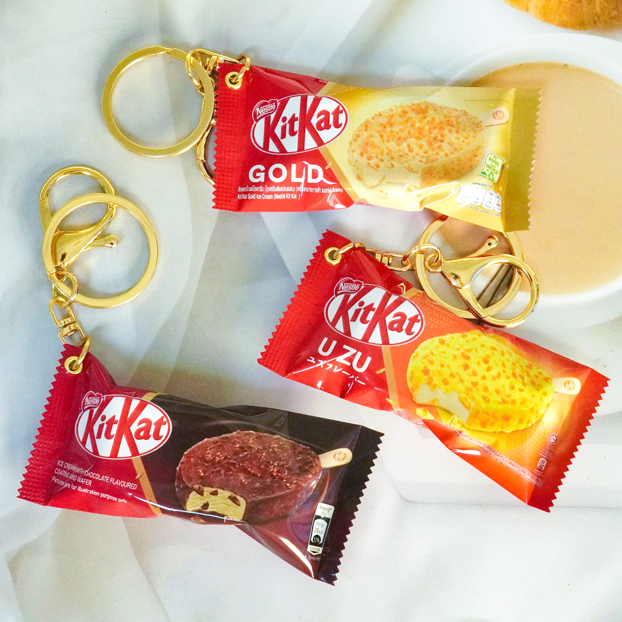 仿真kitkat冰淇淋派钥匙扣美式经典口味零食扭蛋学生情侣包包挂件
