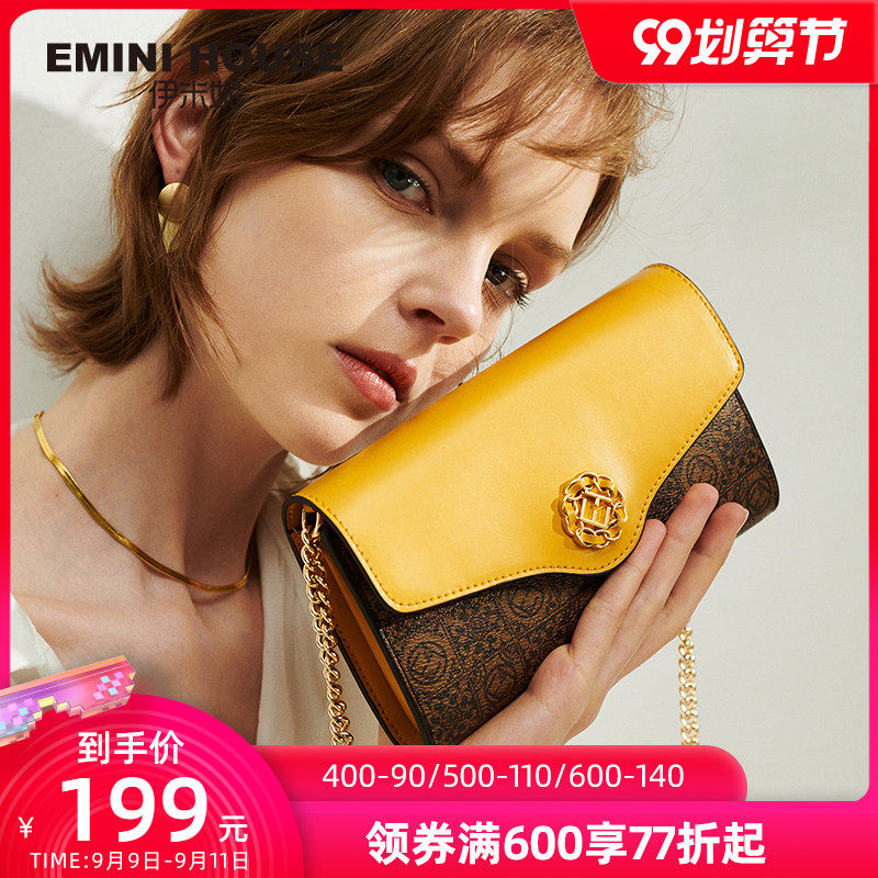 伊米妮2020包包女包新款2019时尚潮链条单肩斜挎手拿包老花信封包