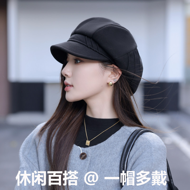 中年冬季时尚女帽子春秋季八角帽秋冬新款鸭舌帽贝雷帽女冒子英伦