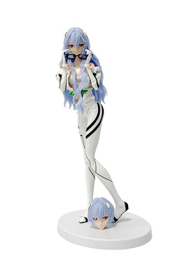 新世纪福音战士剧场版EVA蓝色长发可换头短发眼镜绫波丽手办模型