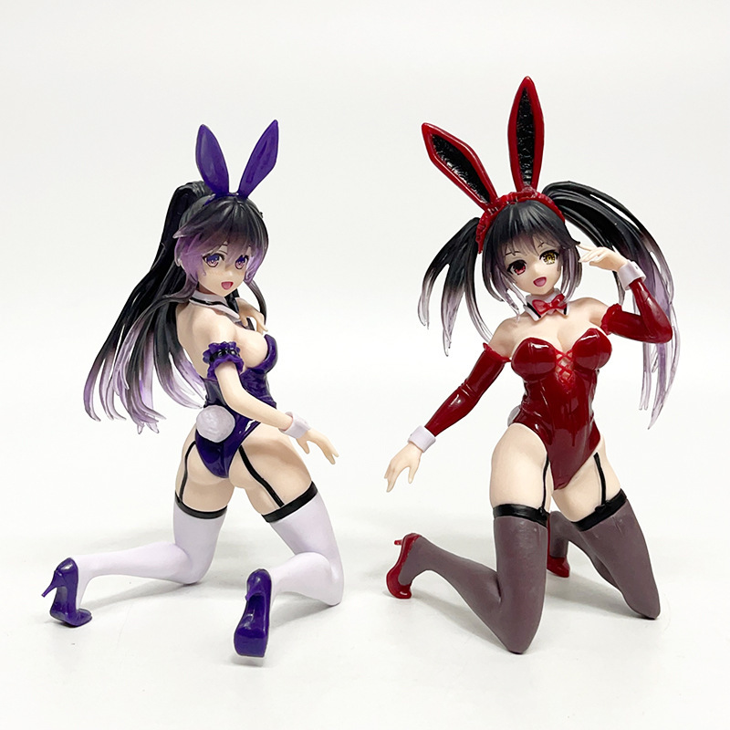 约会大作战 时崎狂三 神十香 兔女郎跪姿 动漫手办模型玩具
