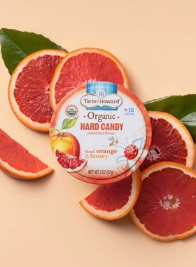 美国进口办公室零食Torie & Howard 血橙蜂蜜水果硬糖小铁罐装57g
