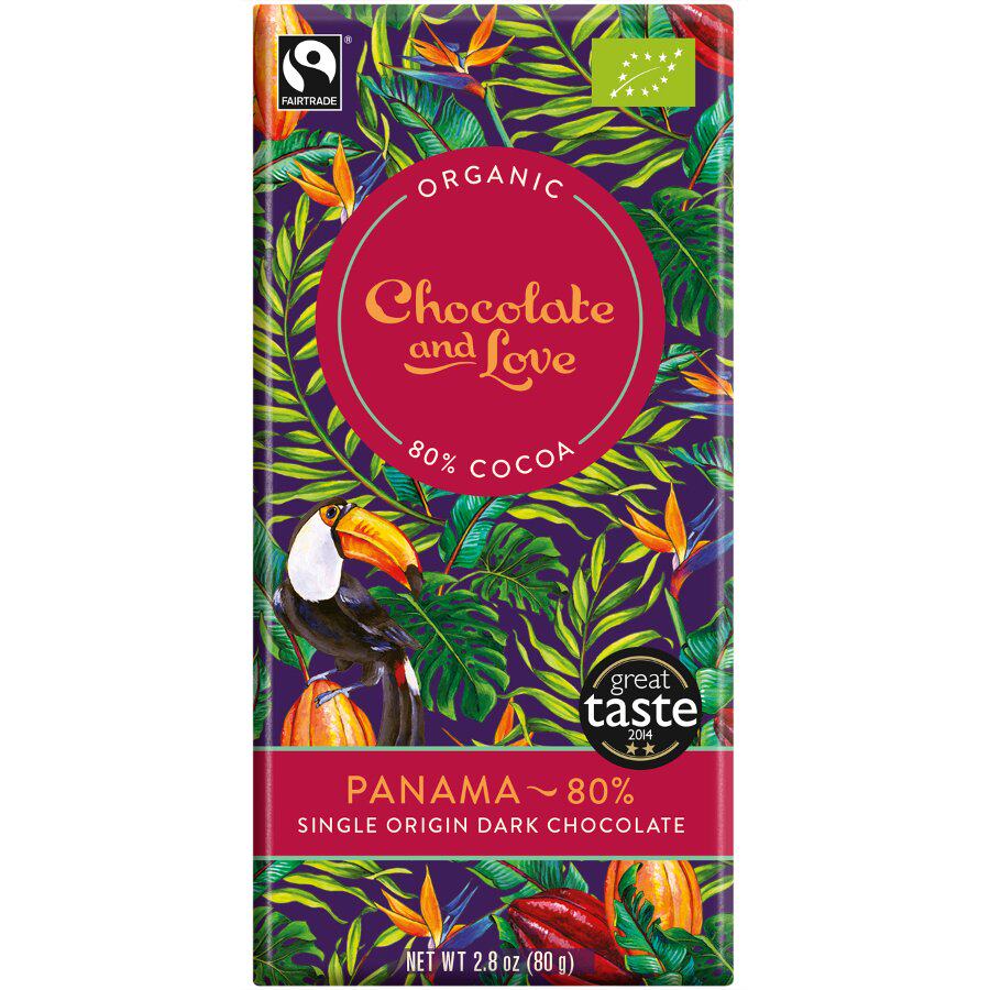 英国代购零食礼品Chocolate & Love80%南美洲可可黑巧克力排块80g