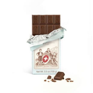 瑞士进口零食礼品Favarger可可豆榛子杏仁夹心牛奶巧克力排块100g