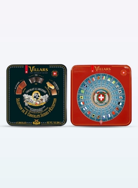 瑞士代购零食品 Villars复古金属罐精装巧克力礼盒铁罐装圣诞200g