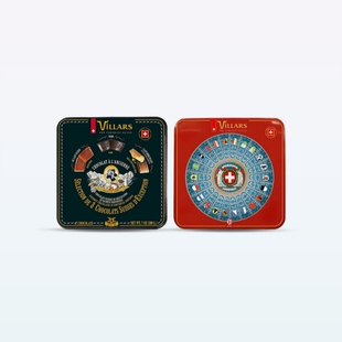 瑞士代购零食品 Villars复古金属罐精装巧克力礼盒铁罐装圣诞200g