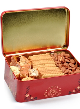法国进口零食礼品André Boyer什锦杏仁夹心饼干混装金属礼盒430g