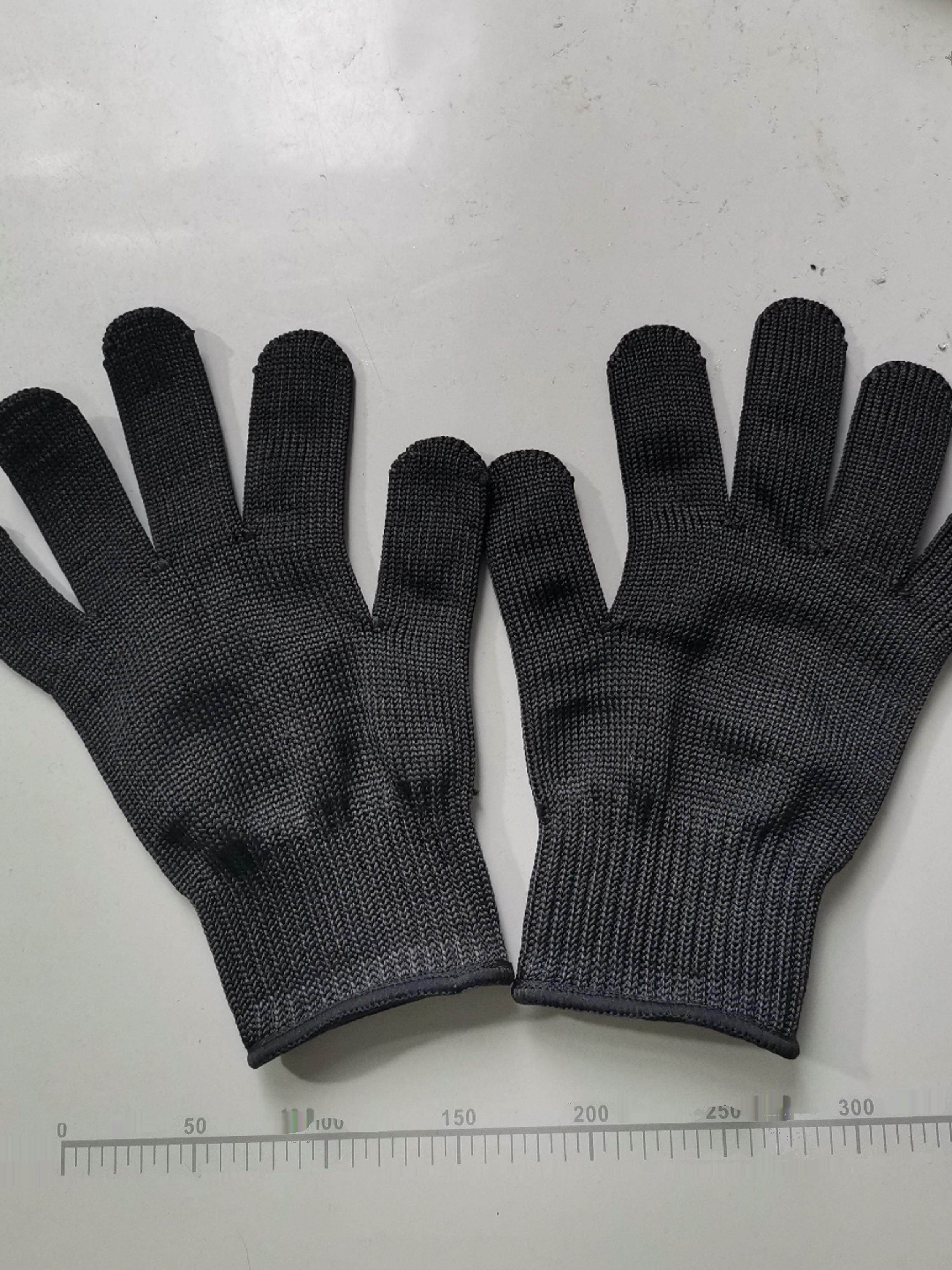 HIGH-STRENGTH WIRE-CLAD STEEL WIRE SECURITY HARDWARE CATCH UP COASTAL DEFENSE CUT WEAR-RESISTANT BREATHABLE DIRT-RESISTANT ANTI-CUT LABOR PROTECTION BLACK GLOVES