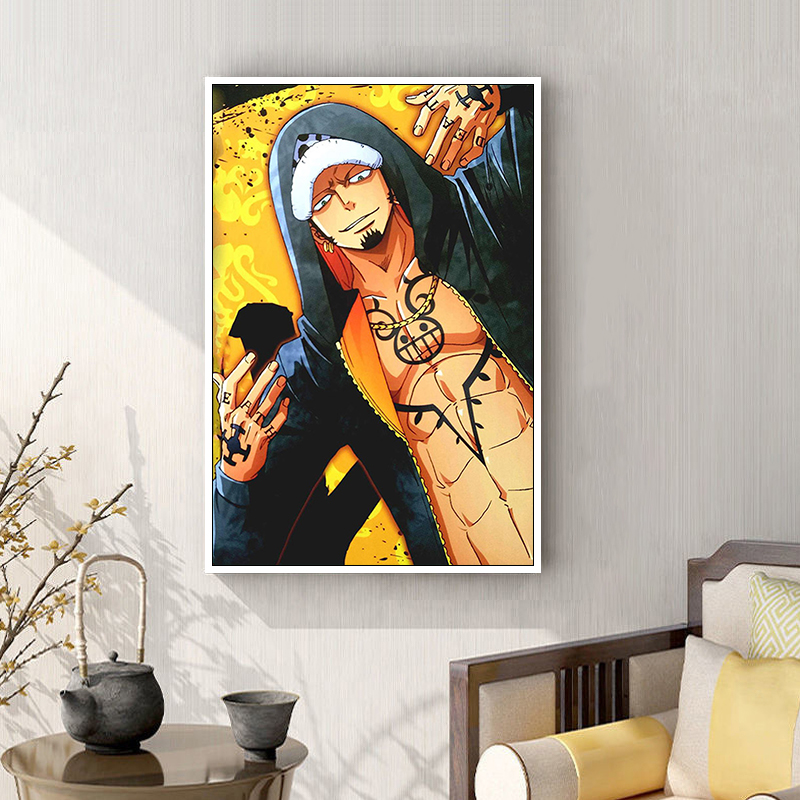 礼物送朋友手工涂色丙烯画diy数字油彩画海贼王动漫人物 特拉法罗