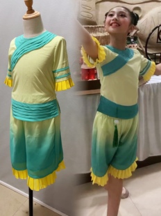 儿童舞蹈演出服第十一届小荷风采童年的柚子灯幼儿表演服民族舞