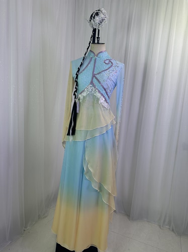 古典舞演出服女澜水见月圆舞蹈服装艺考胶州秧歌钱鼓舞定制