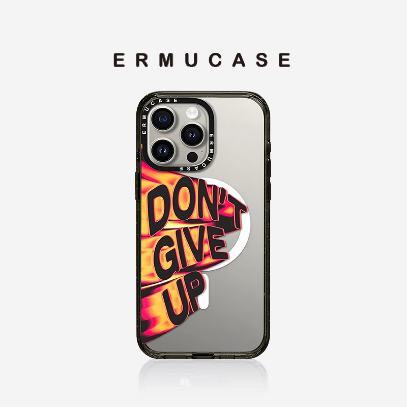 ERMUCASE二木青山原创设计《Don’t Give Up》特效字母 适用苹果iPhone16ProMax/15Pro/14ProMax/13Pro手机壳
